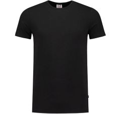 T-SHIRT ELASTAAN FITTED BLACK