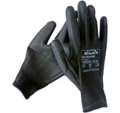 NYLON GEBREID PU GECOAT ZWART