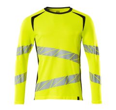 T-shirt, met lange mouwen hi-vis geel met donkermarine Heren