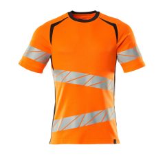 T-shirt hi-vis oranje met donkermarine Heren