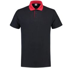 POLOSHIRT CONTRAST OUTLET NAVY-RED