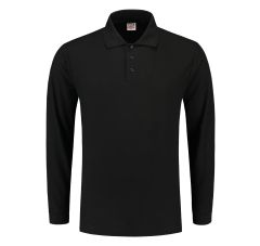 POLOSHIRT 100% KATOEN LANGE MOUW BL