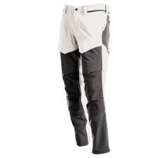 BROEK MET KNIEZAKKEN WIT/STEENGRIJS