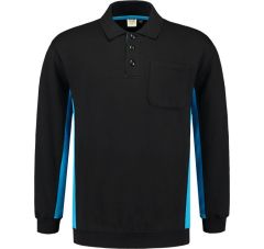 POLOSWEATER BICOLOR BORSTZAK BLACK-