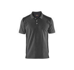 POLOSHIRT PIQUÉ MEDIUM GRIJS ZWART