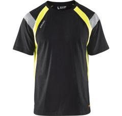 T-SHIRT VISIBLE ZWART HIGH VIS GEEL