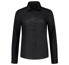 BLOUSE STRETCH FITTED BLACK