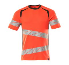 T-shirt hi-vis rood met donkerantraciet Heren