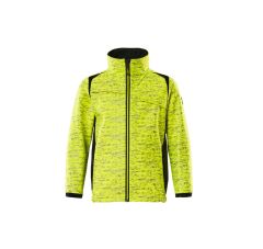 Softshell jas voor kinderen  hi-vis geel met zwart Kinderen
