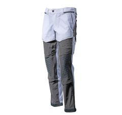 BROEK MET KNIEZAKKEN WIT/STEENGRIJS