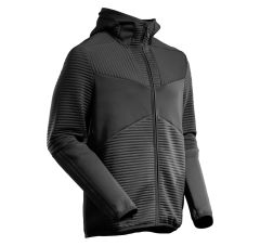 FLEECE CAPUCHONTRUI MET RITS ZWART