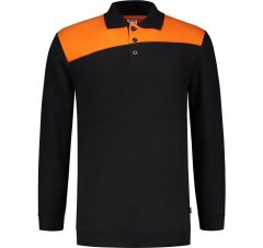 POLOSWEATER BICOLOR NADEN BLACK-ORA