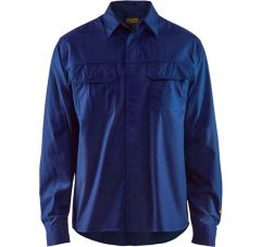 VLAMVERTRAGEND OVERHEMD MARINEBLAUW