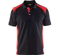 POLOSHIRT PIQUÉ ZWART ROOD