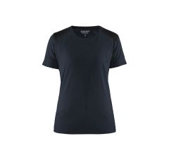 DAMES T-SHIRT BI-COLOUR DONKER MARI