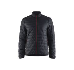 WARM GEVOERD VEST ZWART ROOD