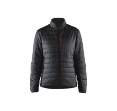 DAMES WARM GEVOERD VEST ZWART ROOD