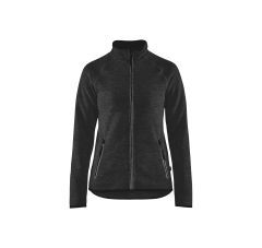 DAMES GEBREID VEST ANTRACIET WIT