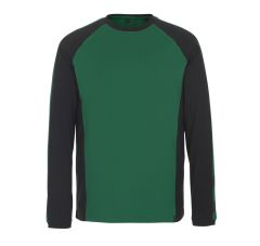 T-SHIRT, MET LANGE MOUWEN GROEN/ZWA