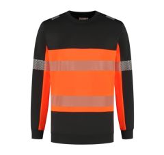 SANTINO SWEATER HUDSON BLACK AND FLUOR ORANGE